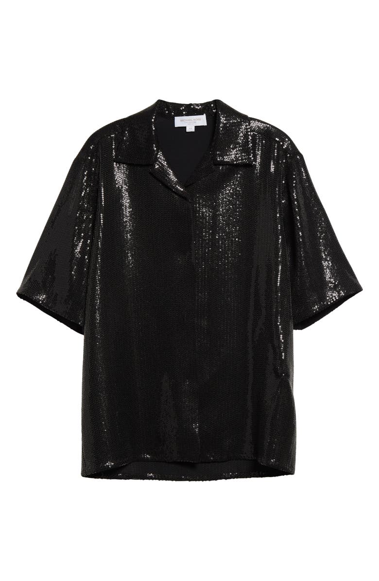 Michael Kors Collection Sequin Camp Shirt, Alternate, color,