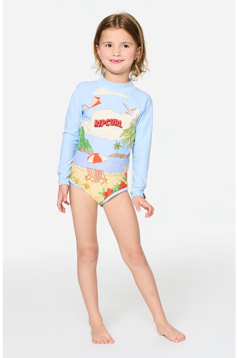 Kids' Road Trip Long Sleeve One-Piece Rashguard Swimsuit, Alternate, color, SKY BLUE
