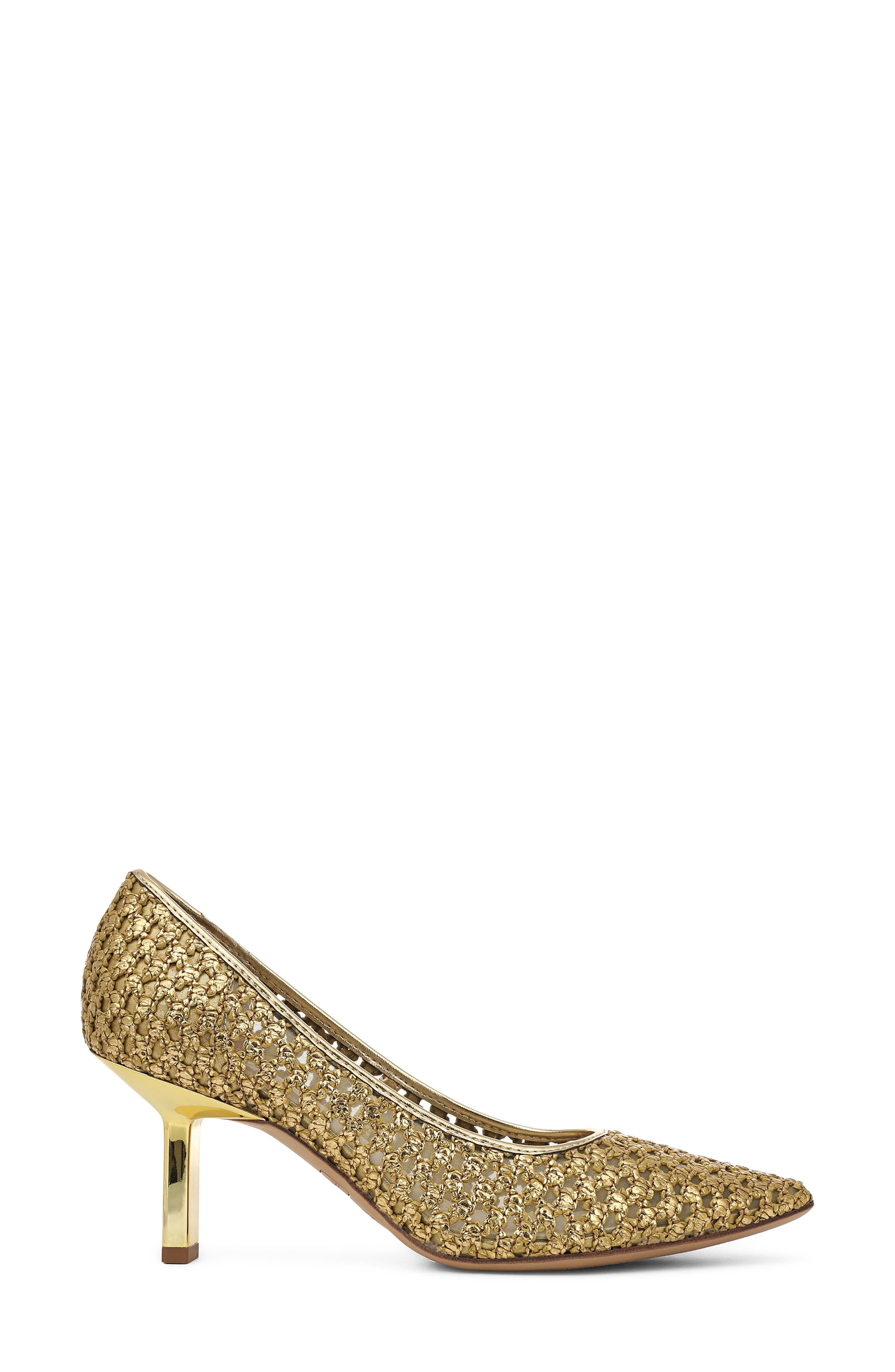 Franco Sarto Julissa Pointed Toe Pump, Alternate, color, Gold Woven
