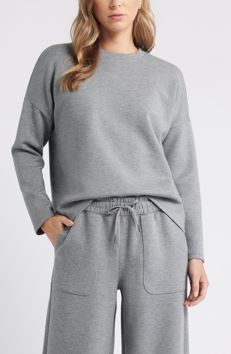 Caslon<sup>®</sup> Soft Touch Sweatshirt, Main, color, Grey Dark Heather