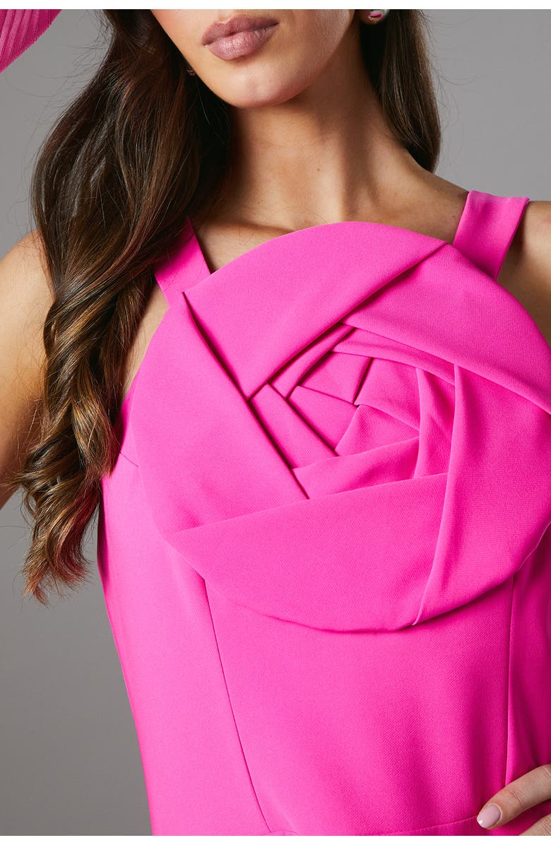 Coast Strappy Crepe Corsage Midi Dress, Alternate, color, Pink