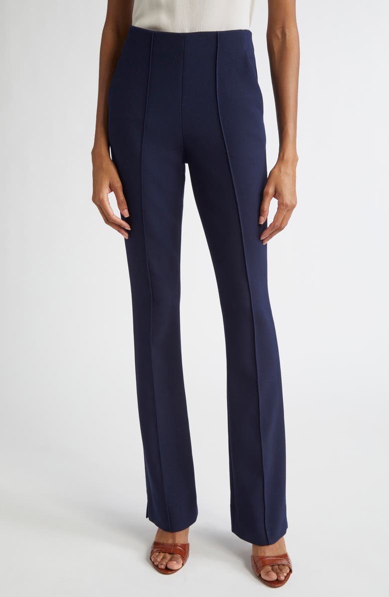 Veronica Beard Orion Pintuck Pleat Pants, Main, color, Navy