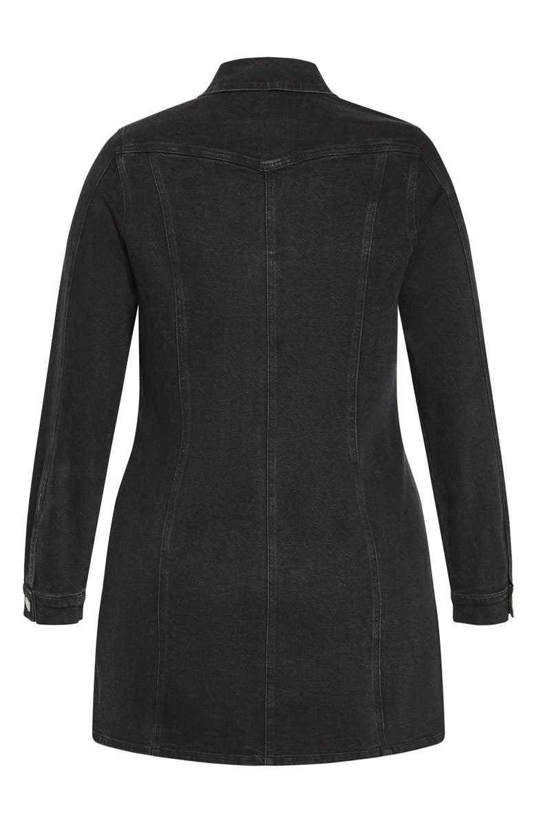 City Chic Oaklyn Long Sleeve Denim Dress, Alternate, color, 