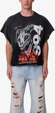 mnml Ritual Distressed Graphic Cutoff T-Shirt