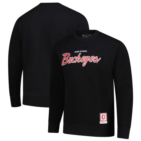 Men's Mitchell & Ness  Black Ohio State Buckeyes Elite Script Pullover Sweatshirt