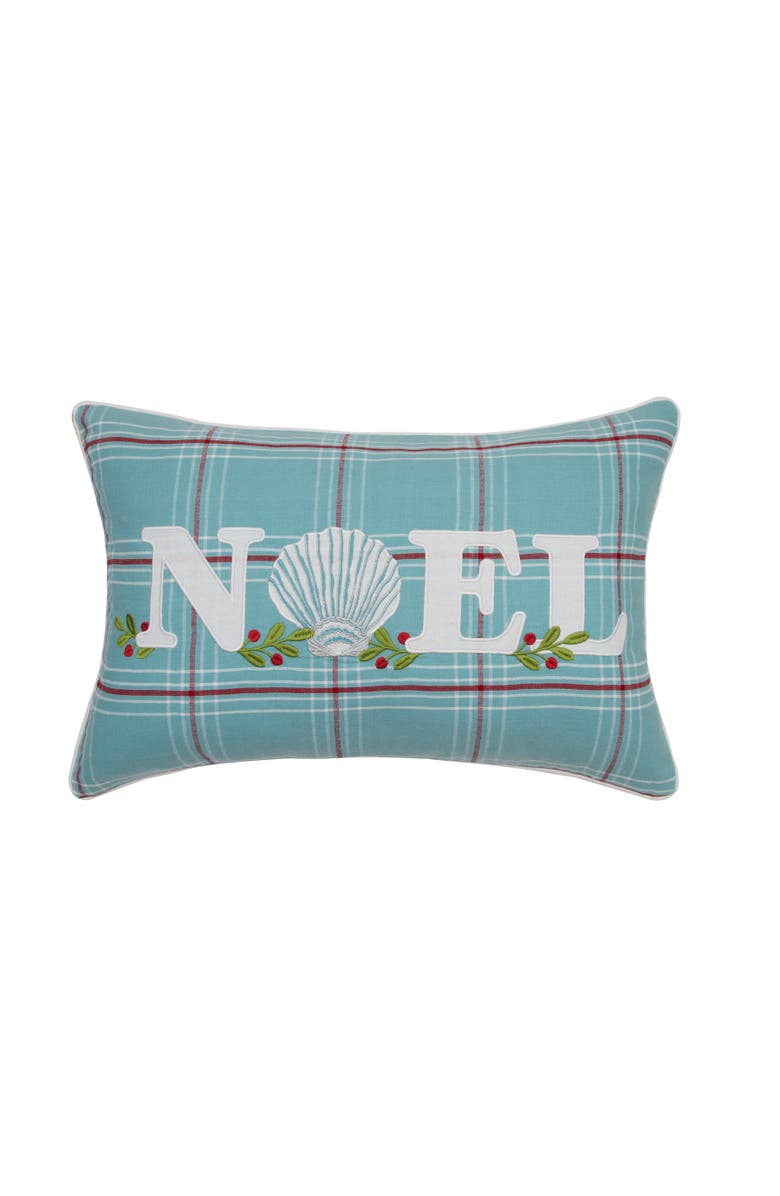 C&F Home Plaid Noel Christmas Throw Pillow, 14" x 22", Main, color, White