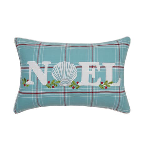 Plaid Noel Christmas Throw Pillow, 14" x 22"