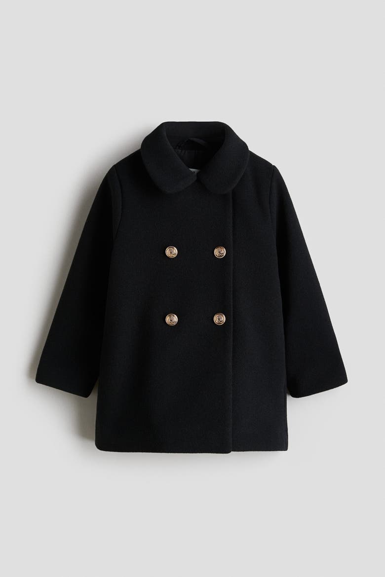 Double-Breasted Coat, Main, color, Black