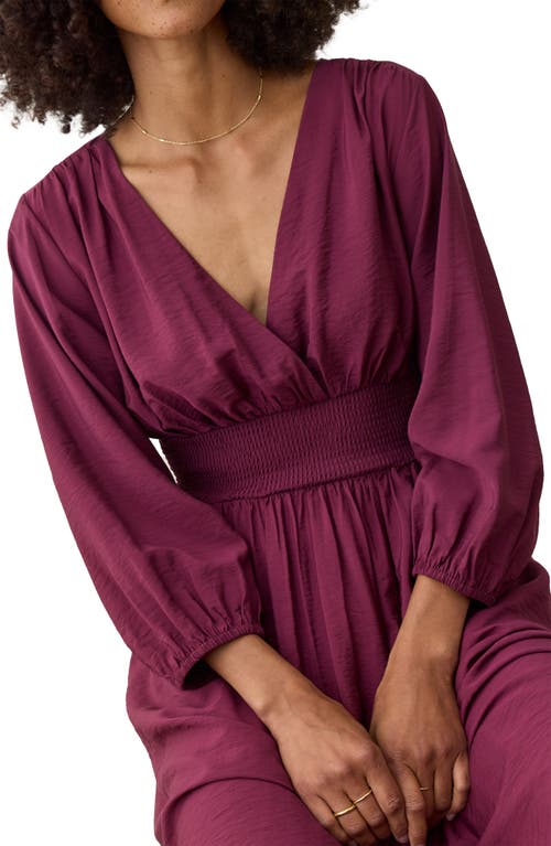 Marine Layer Daphne Long Sleeve Maxi Dress In Purple