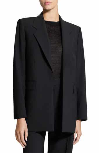 Relaxed Stretch Wool Open Blazer