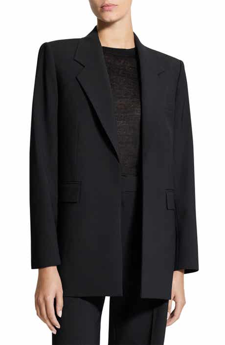 Relaxed Stretch Wool Open Blazer