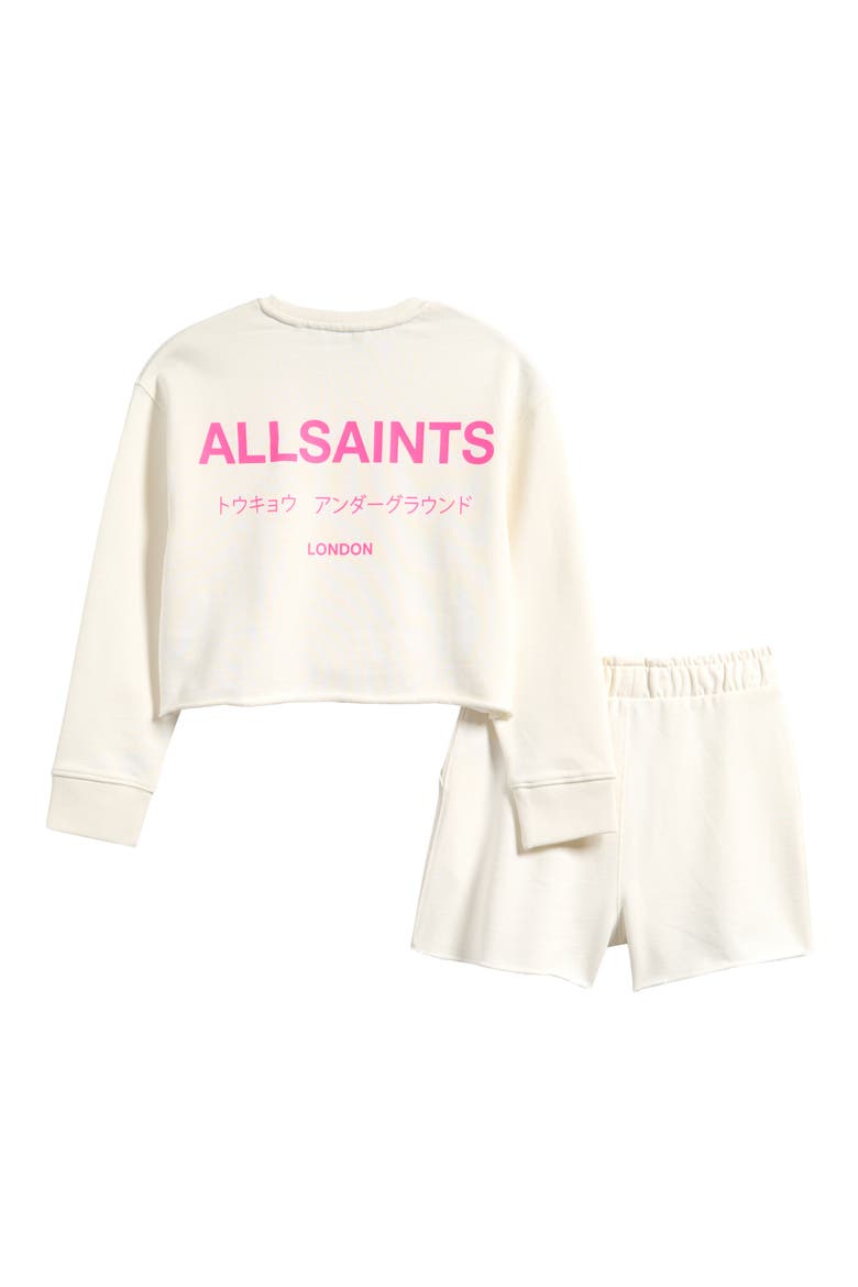 Kids' Underground Sweatshirt & Shorts Set, Alternate, color, WHITE