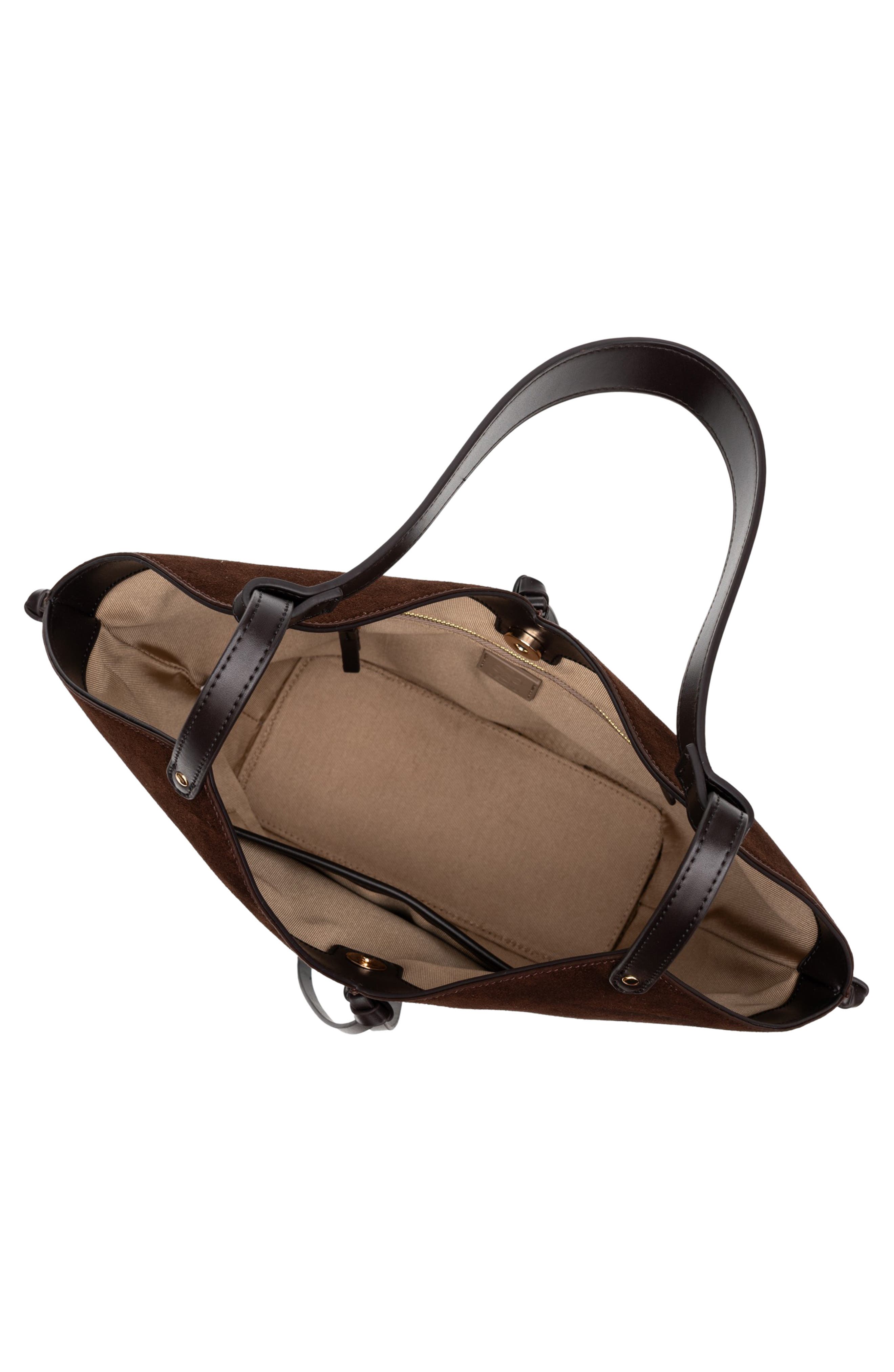 Sedona Suede Tote Bag, Alternate, color, CHOCOLATE