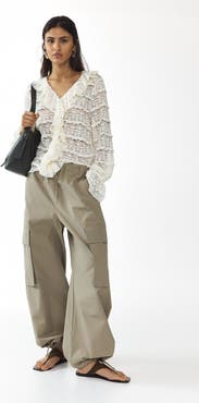 H&M Lace-look jersey blouse