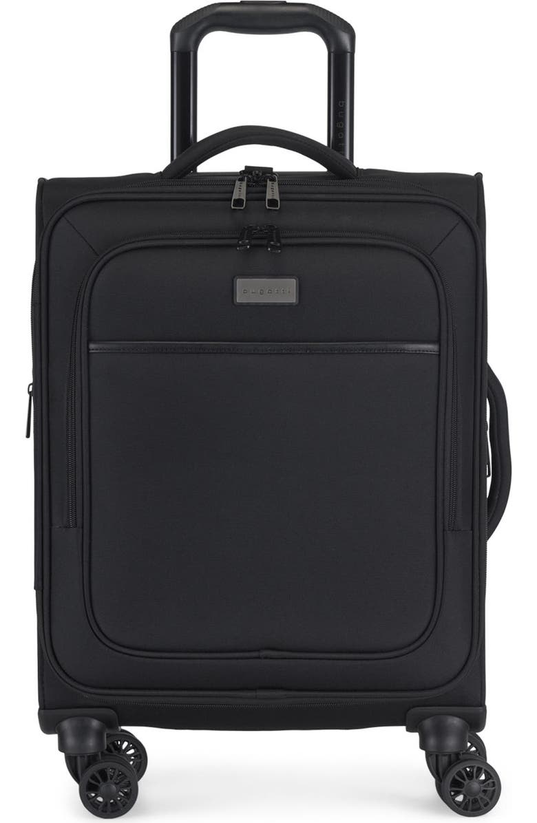 bugatti The Ultimate Softside Carry-on Luggage with Expansion, Main, color, Black