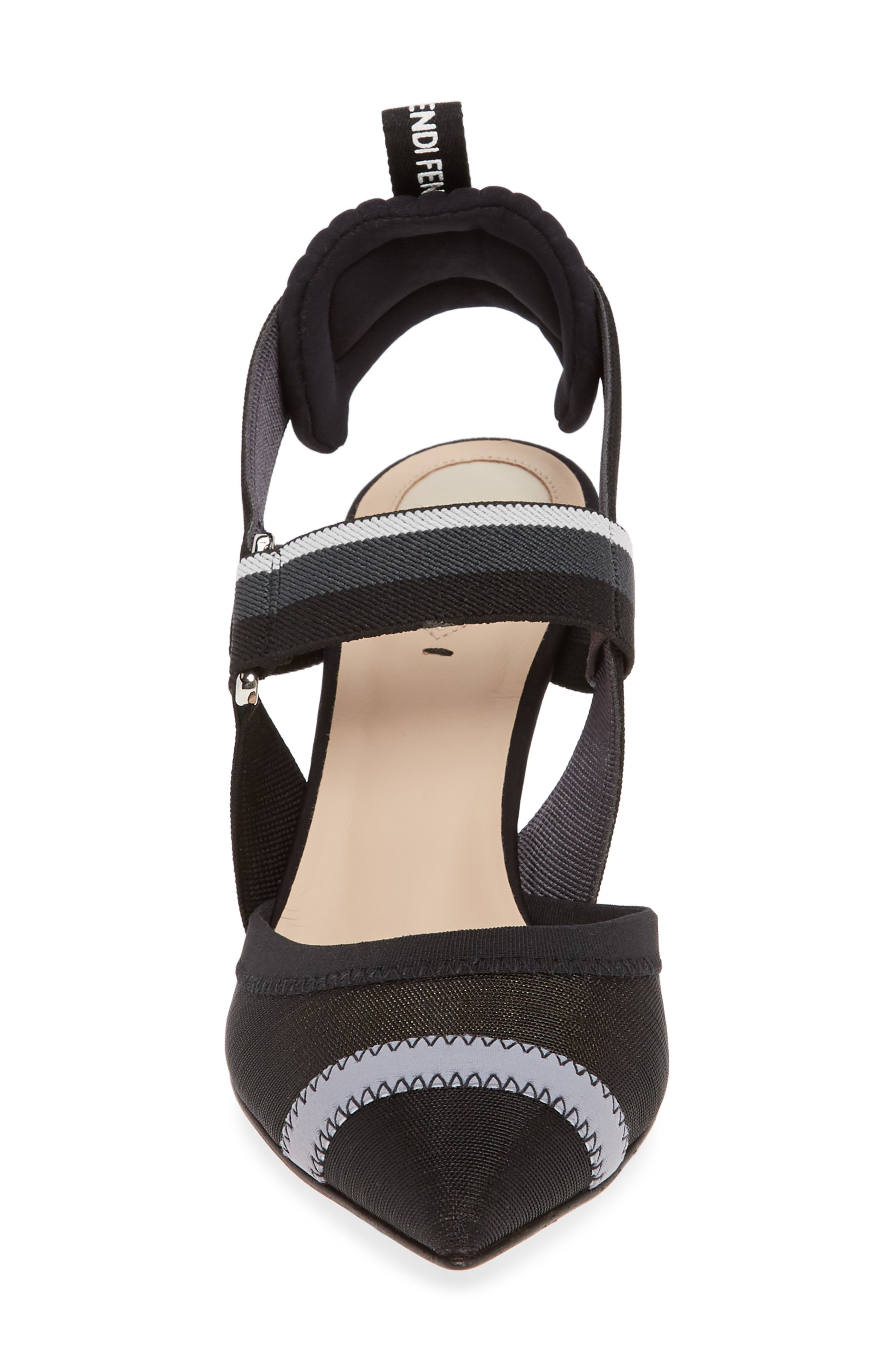 Fendi Colibri Mesh Slingback Pointed Toe Pump, Alternate, color, 