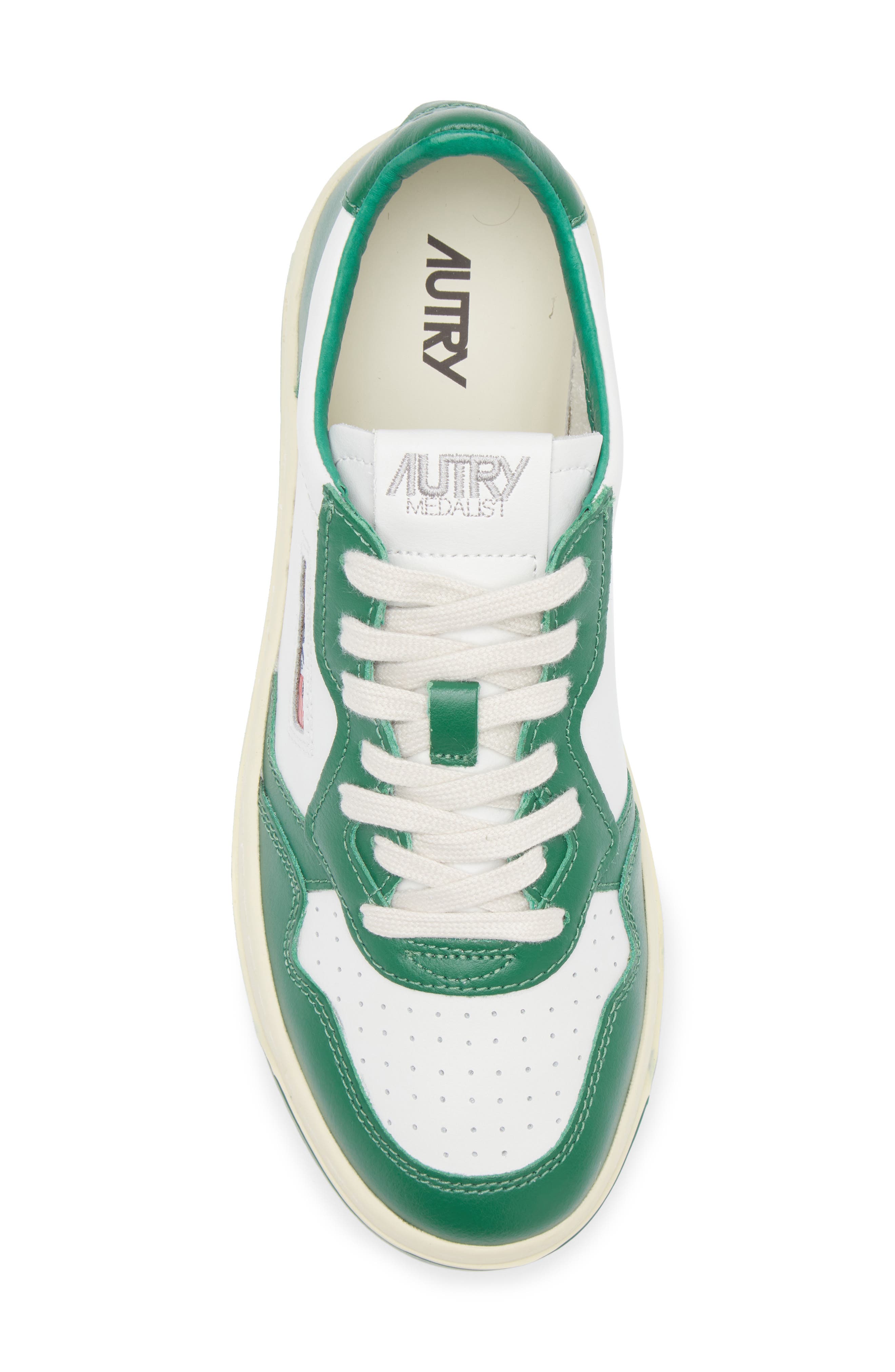 AUTRY Medalist Low Sneaker, Alternate, color, Leat/ Leat Wht/ Green
