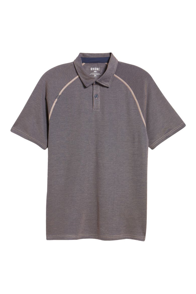 Delta Piqué Performance Polo, Alternate, color, MAHOGANY ROSE/ NAVY