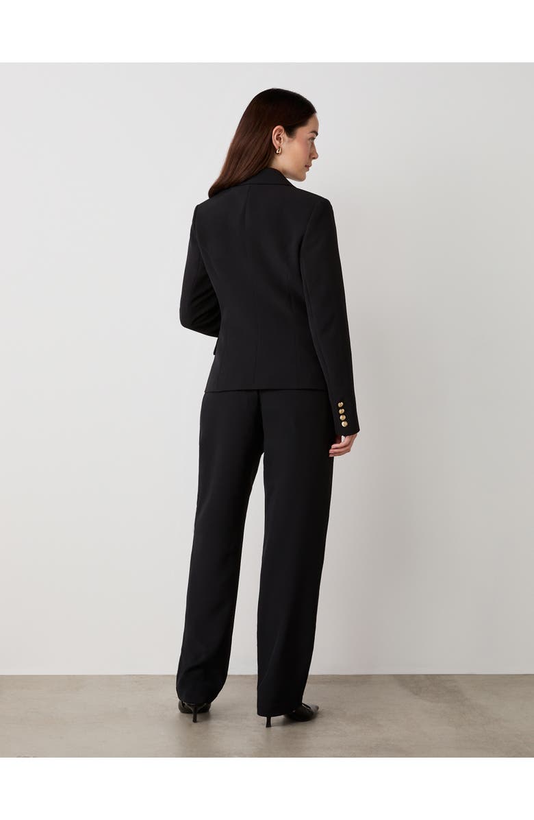 Finery London Lydia Long Sleeve Button Detail Blazer, Alternate, color, Black