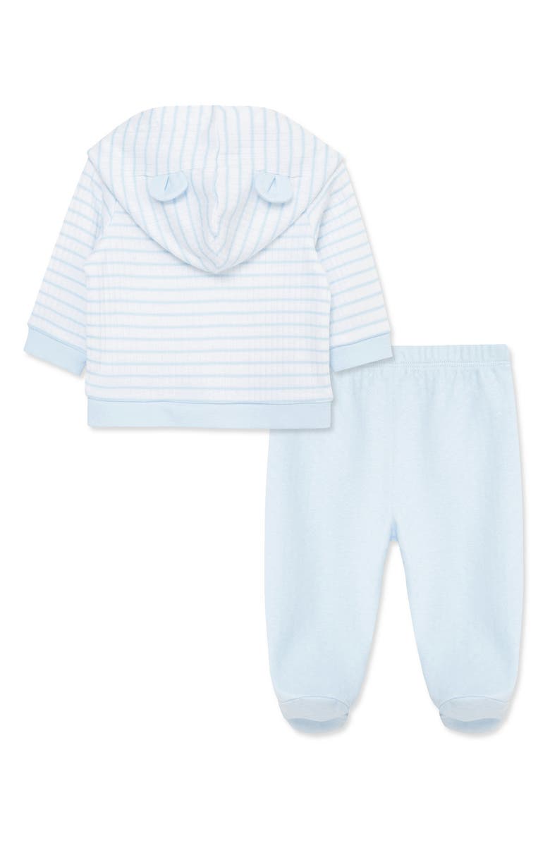 Little Me Playful Organic Cotton Cardigan & Pants Set, Alternate, color, Blue