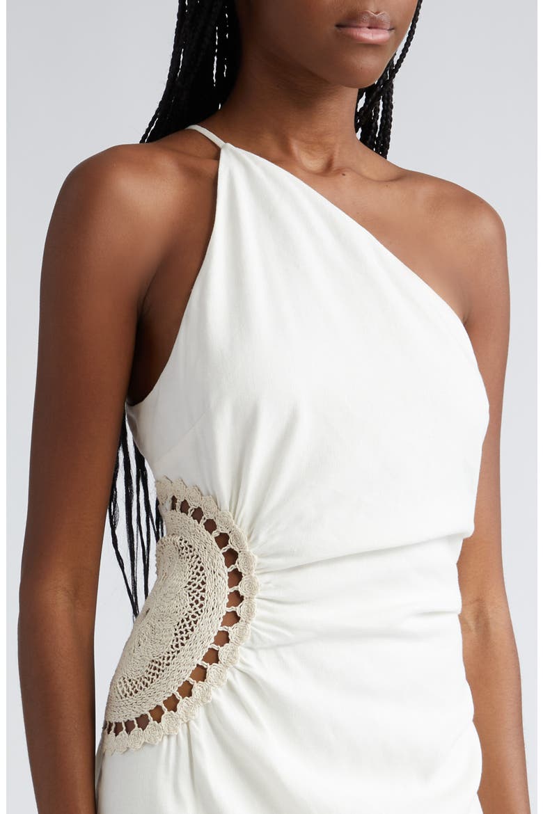 Atacama One-Shoulder Linen Blend Dress, Alternate, color, NATURAL