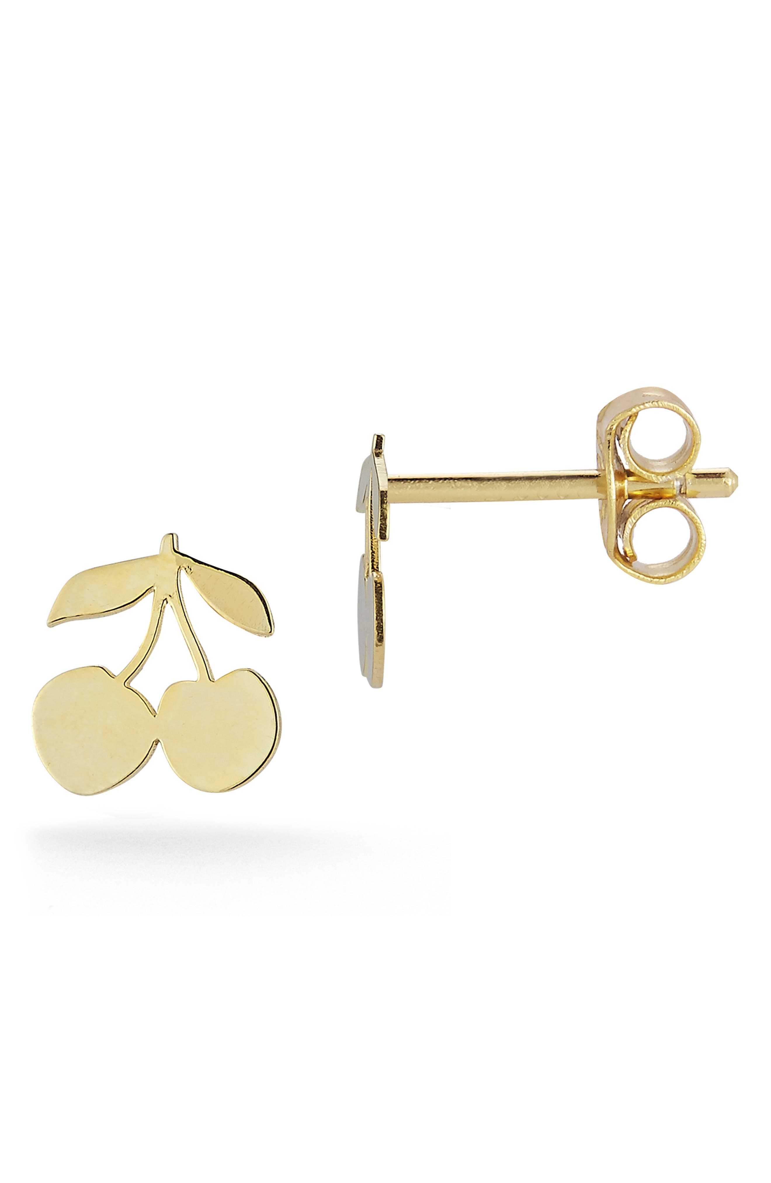 Ember Fine Jewelry Italian 14K Yellow Gold Cherry Stud Earrings
