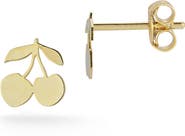 Ember Fine Jewelry Italian 14K Yellow Gold Cherry Stud Earrings
