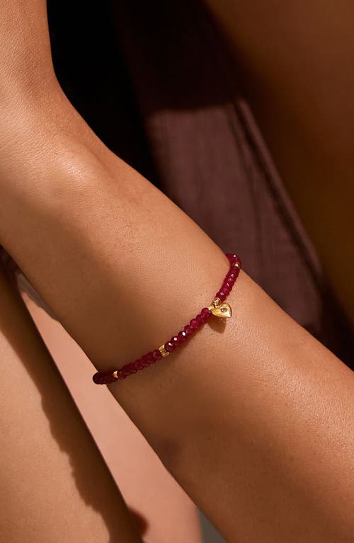 Satya Jewelry Healing Heart Red Onyx Heart Bracelet In Red