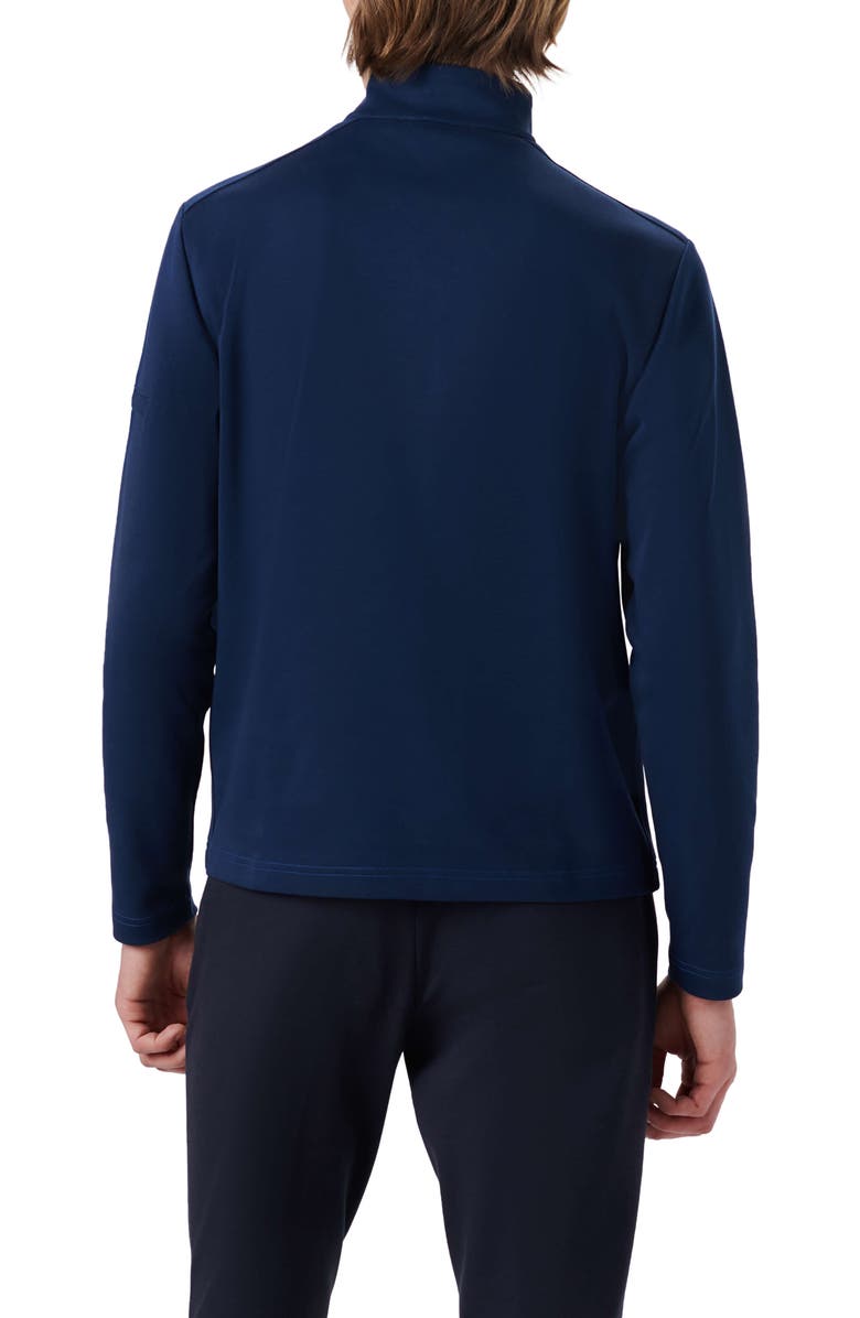 Bugatchi Cotton Quarter Zip Pullover, Alternate, color, Navy