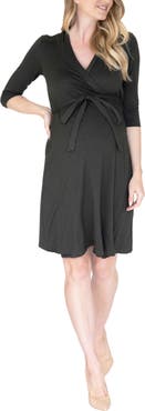 Angel Maternity Empire Waist Maternity/Nursing Wrap Dress