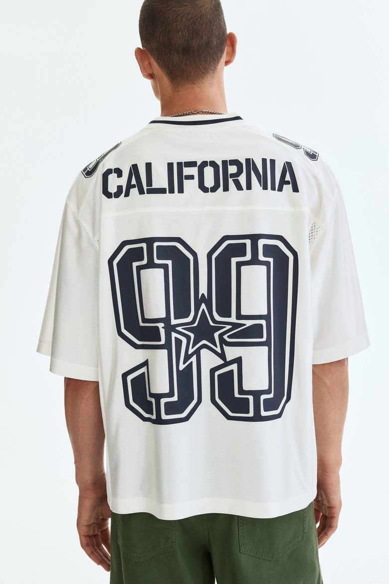 Loose Fit Printed Mesh T-shirt, Alternate, color, White/99