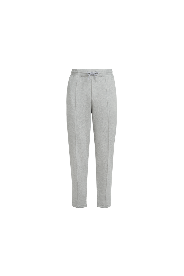 Cotton, cashmere and silk French terry double cloth trousers with Crête detail, Alternate, color, Medium Grey