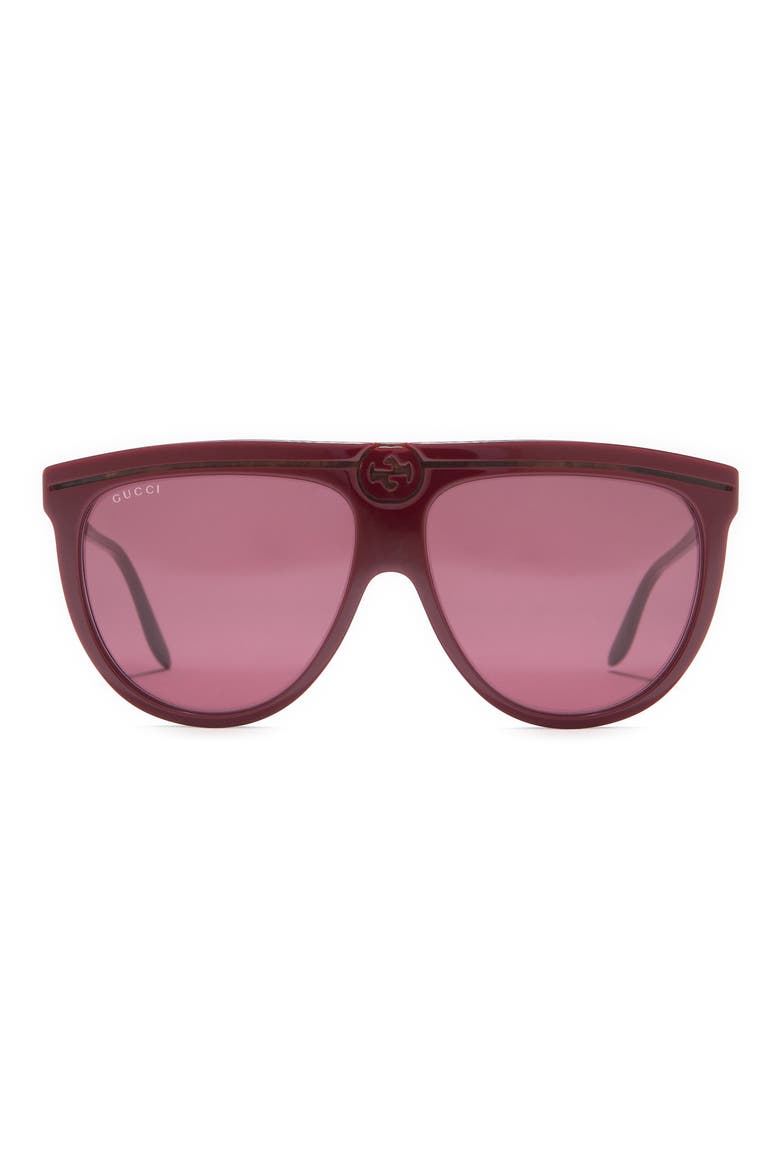 61mm Shield Sunglasses, Main, color, BURGUNDY