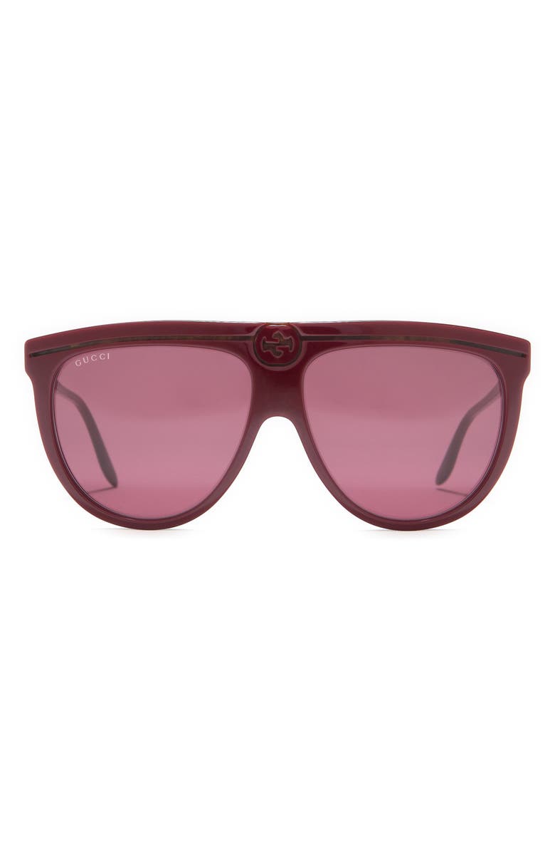 Gucci 61mm Shield Sunglasses, Main, color,