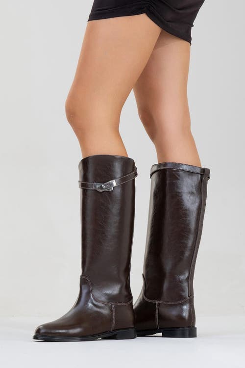 Prologue Shoes Yoko Knee High Boot In Brown