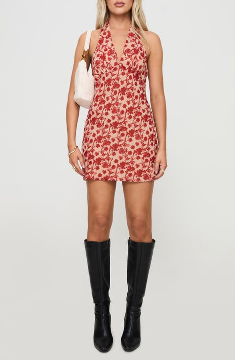 Neelia Floral Halter Minidress