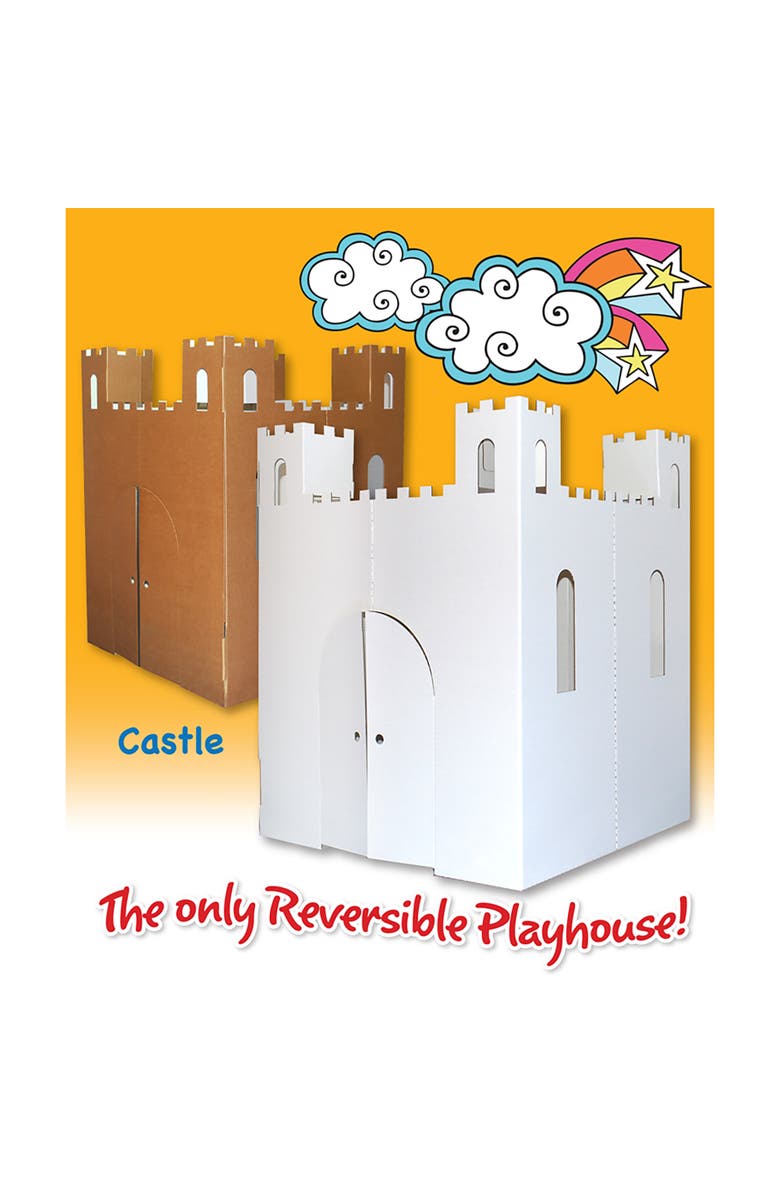 Easy Playhouse Blank Cardboard Castle, Alternate, color, Multicolored