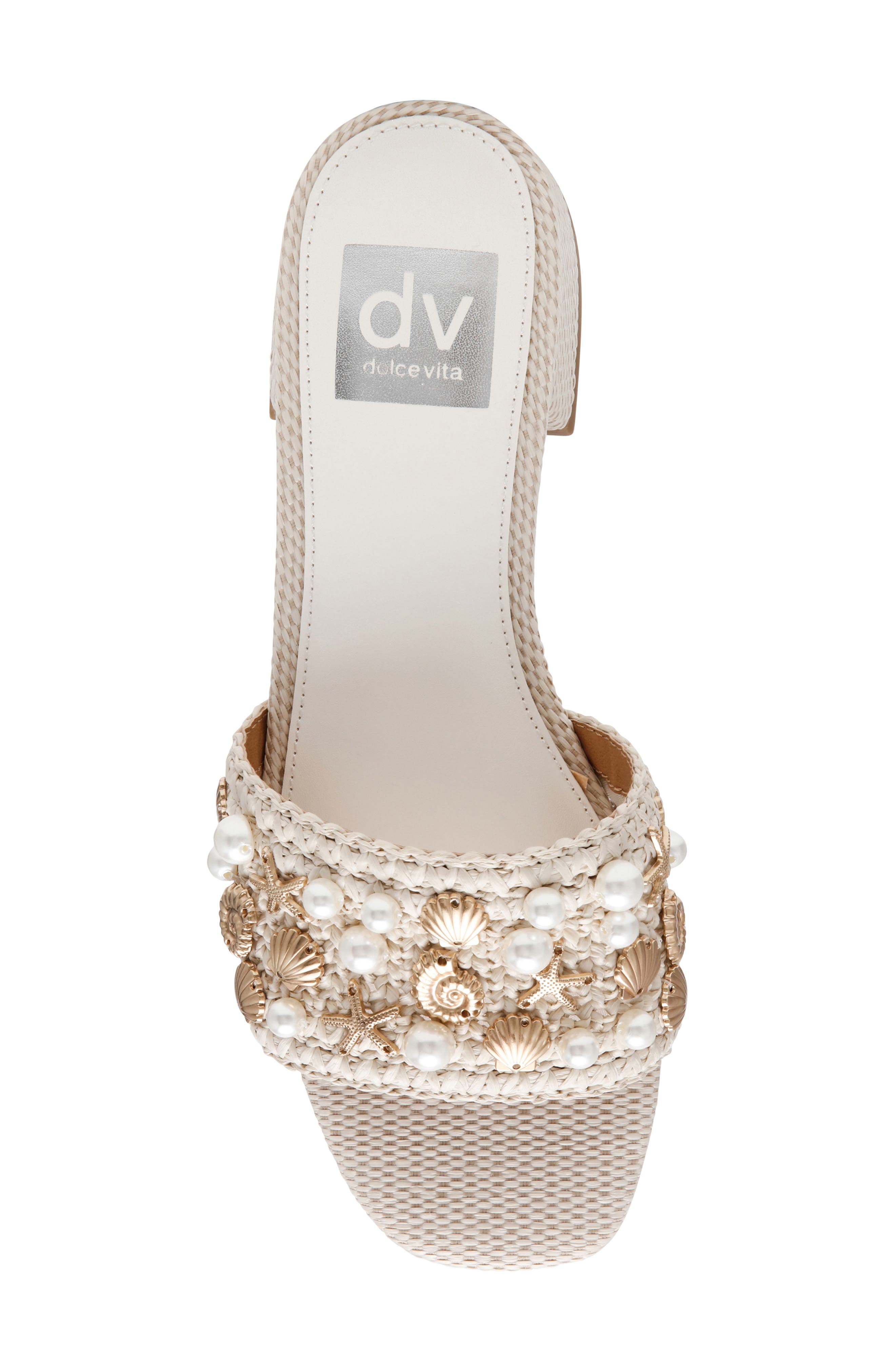 DV by Dolce Vita Nillian Embellished Slide Sandal, Alternate, color, Ivory