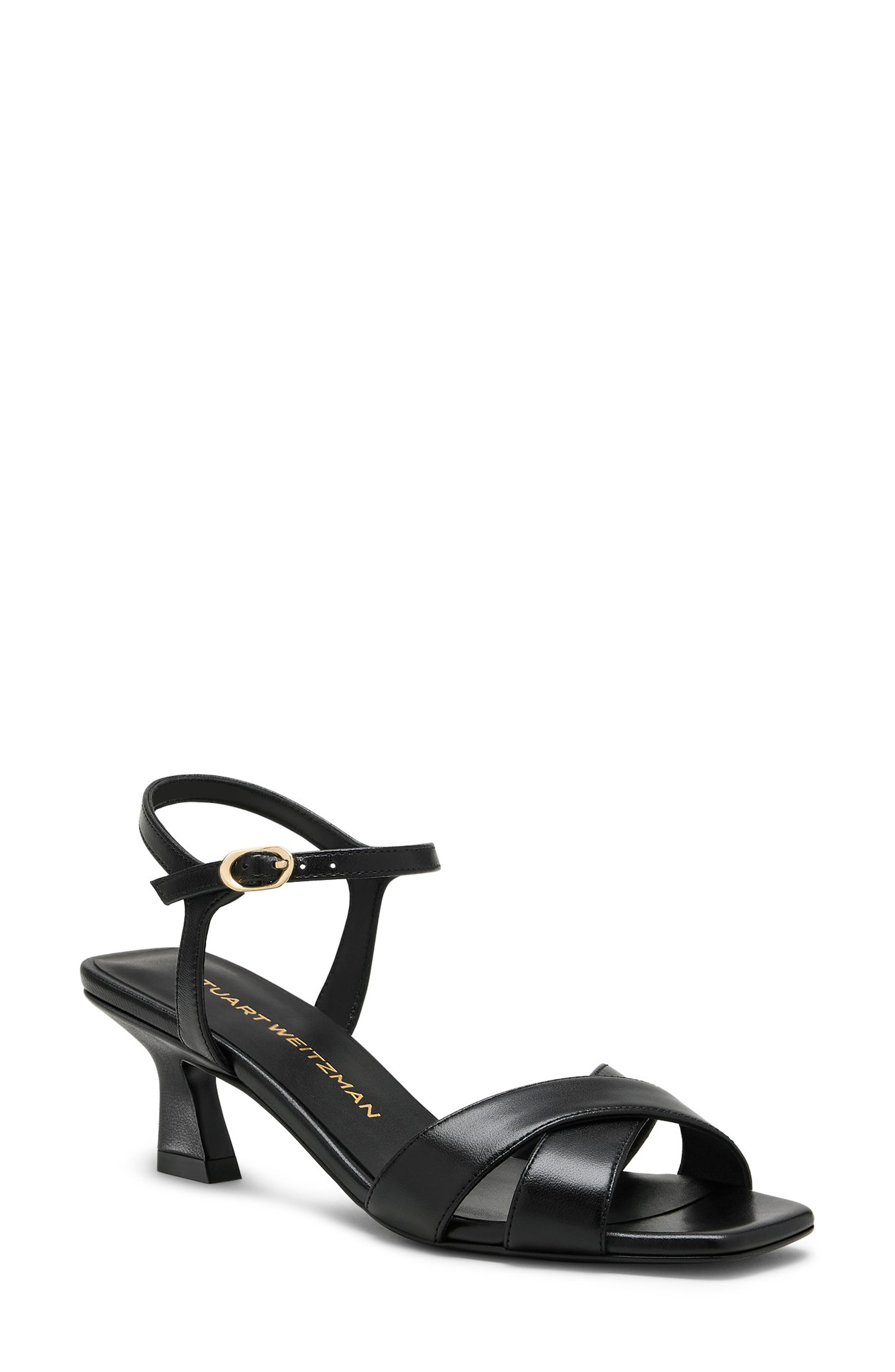 Stuart Weitzman Vinnie Sandal 50, Main, color, Black