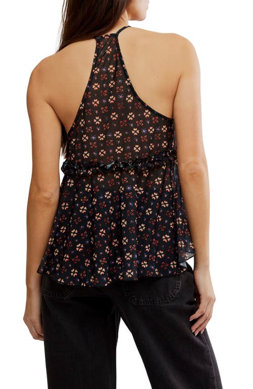 Free People Fearless Ruffle Racerback Tank Top In Black