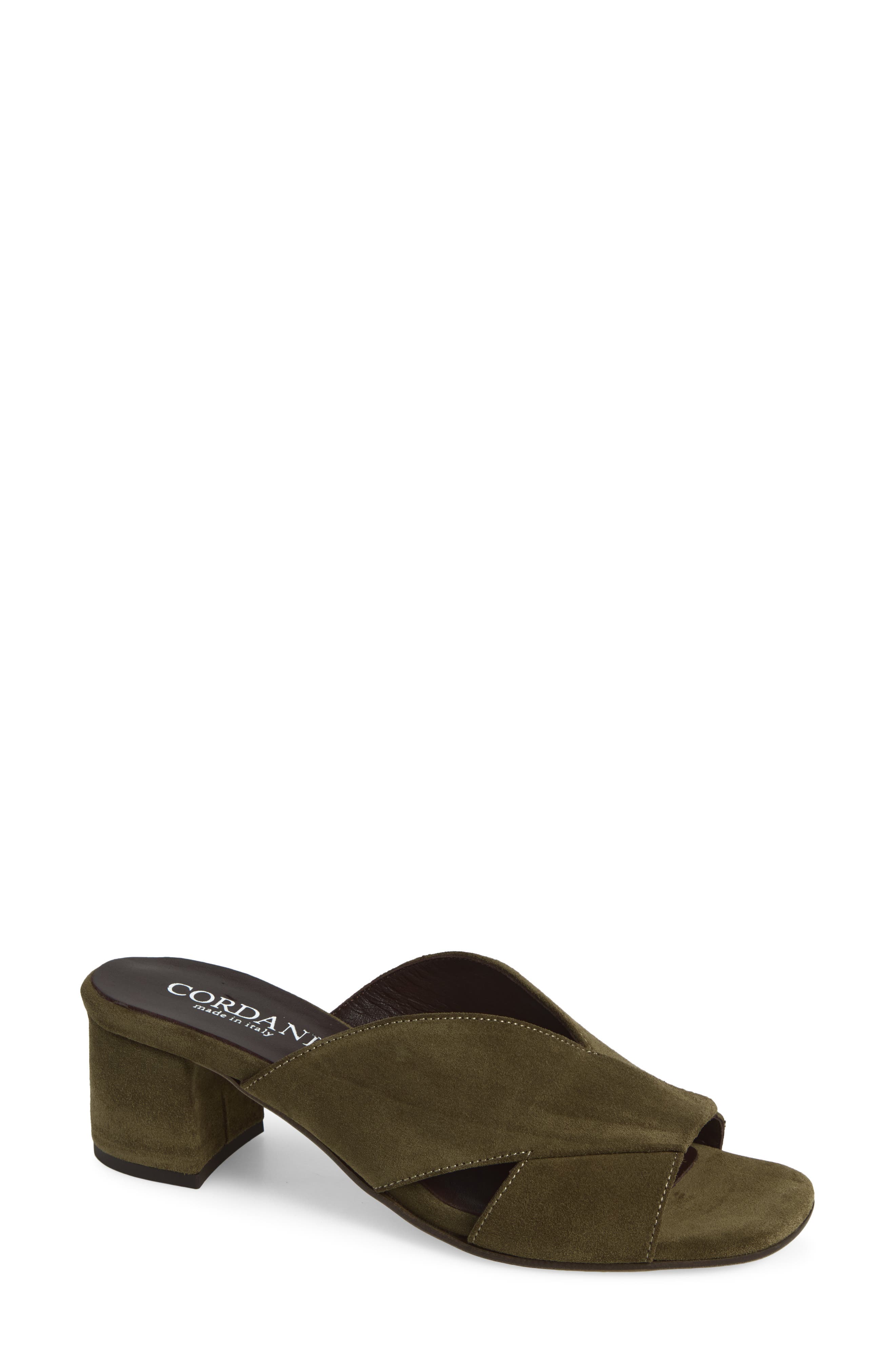 Ilene Slide Sandal, Main, color, MILITARY SUEDE