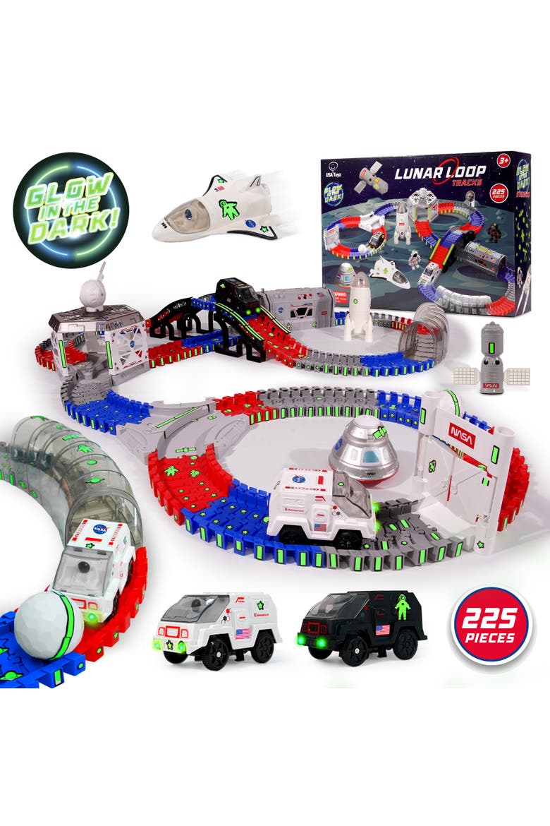 Lunar Loop NASA Space Tracks Playset 225 Pieces, Main, color, Multi Color