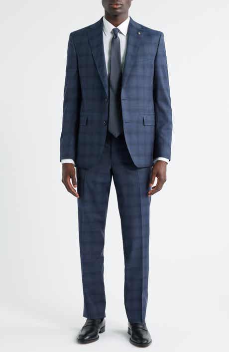 Jack Victor Esprit Blue Plaid Wool Suit