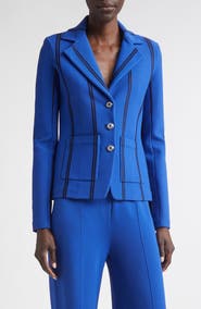 ST. JOHN Carter Stripe Roma Crepe Knit Jacket