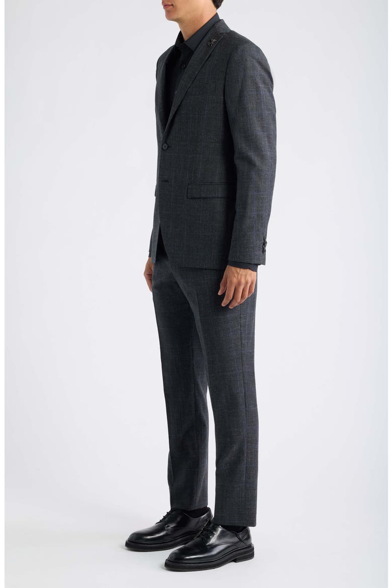 Varick Glen Plaid Two-Button Suit, Alternate, color, BLACK GREY