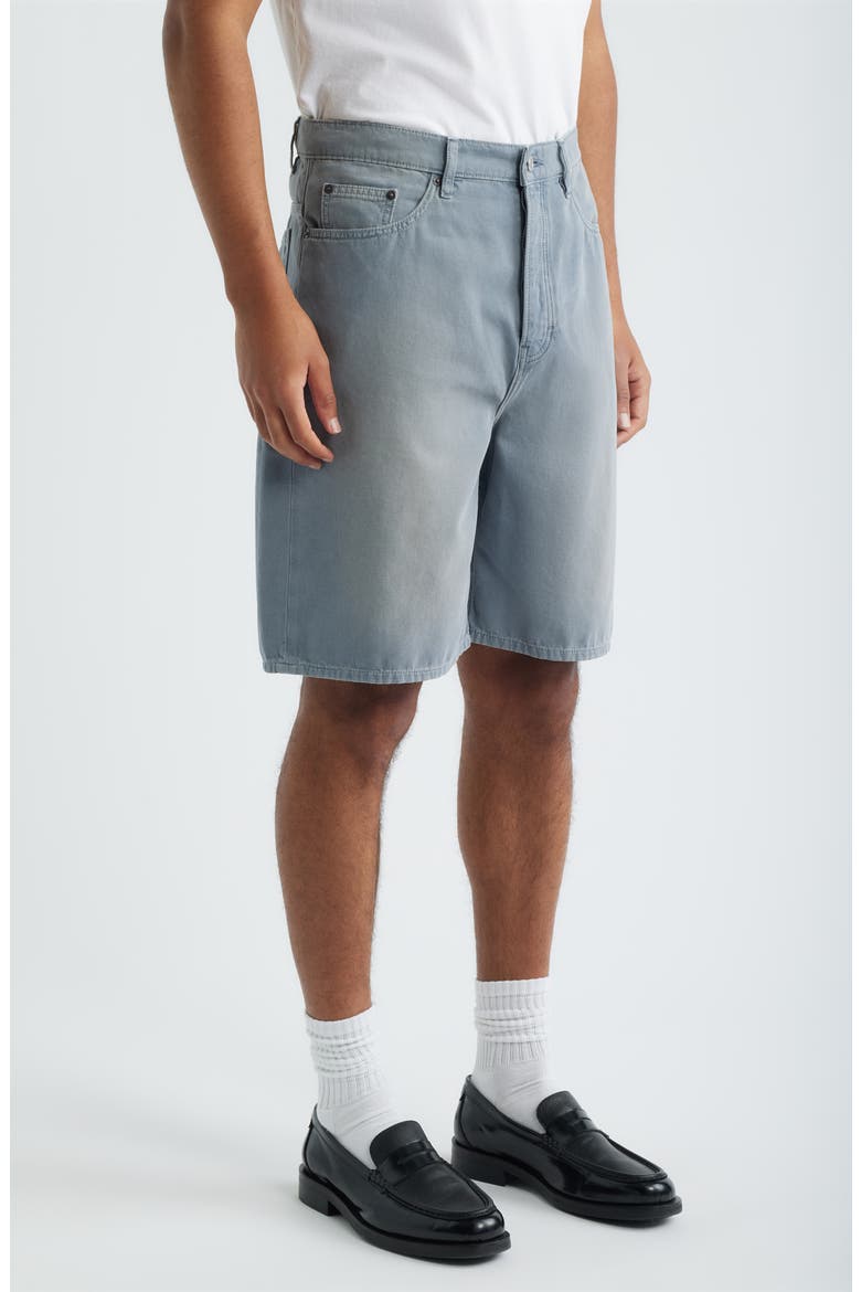 Baggy Fit Cotton Canvas 5-Pocket Shorts, Alternate, color, BLUE GREY