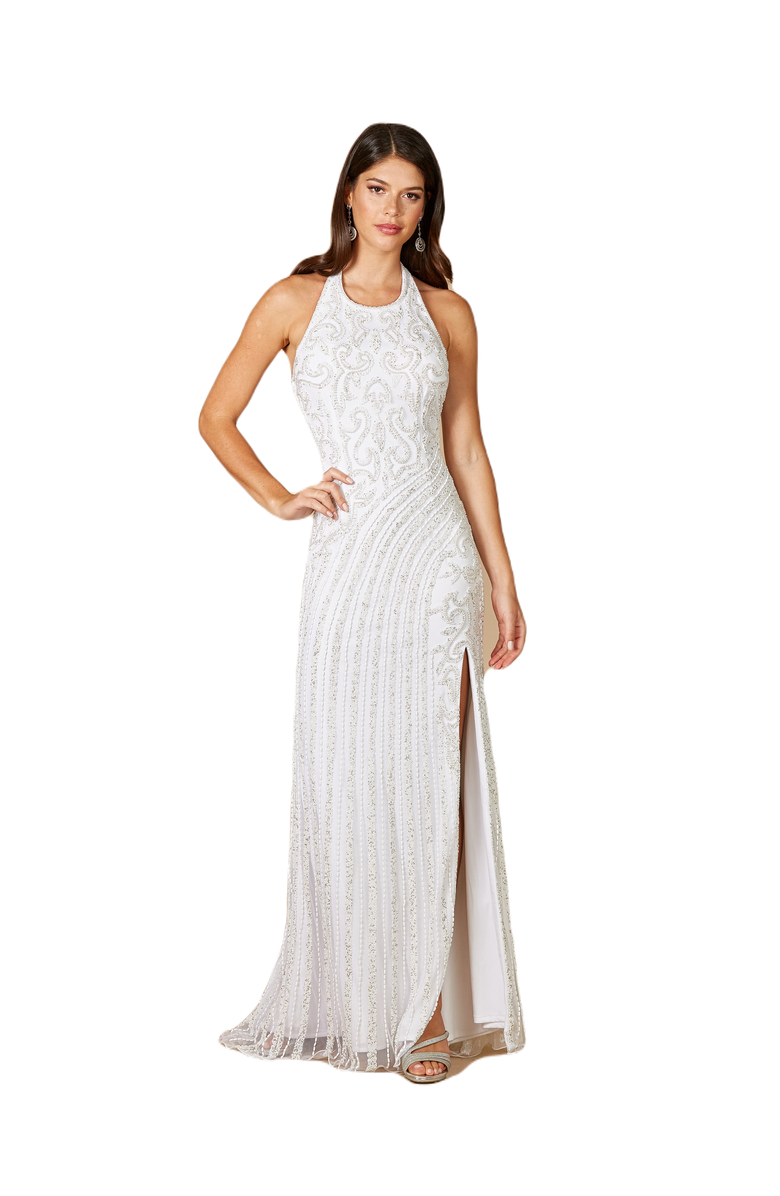 LARA New York Dawson Beaded Wedding Dress with Halter Neck, Main, color, White