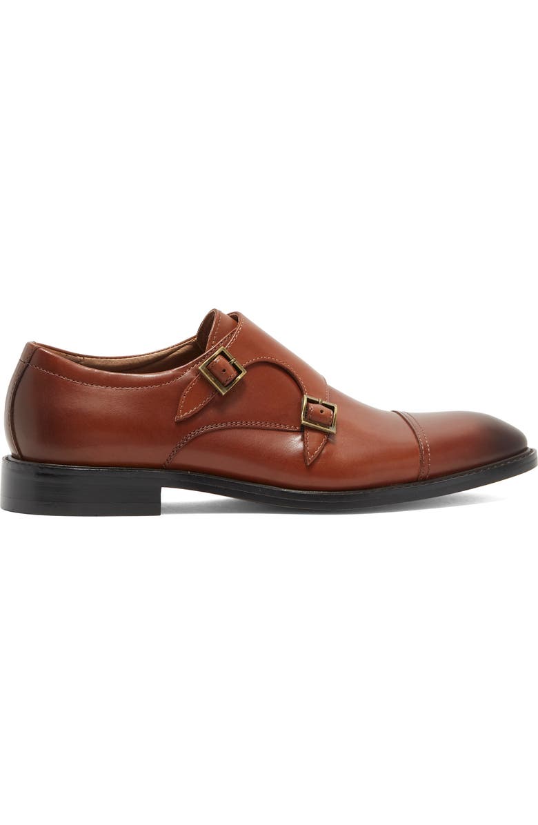 WINTHROP Parklane Suede Double Monk Strap Shoe, Alternate, color, Cognac