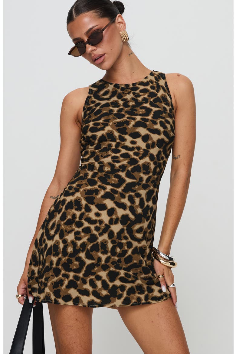 Vivre Leopard Sleeveless Minidress, Alternate, color, LEOPARD