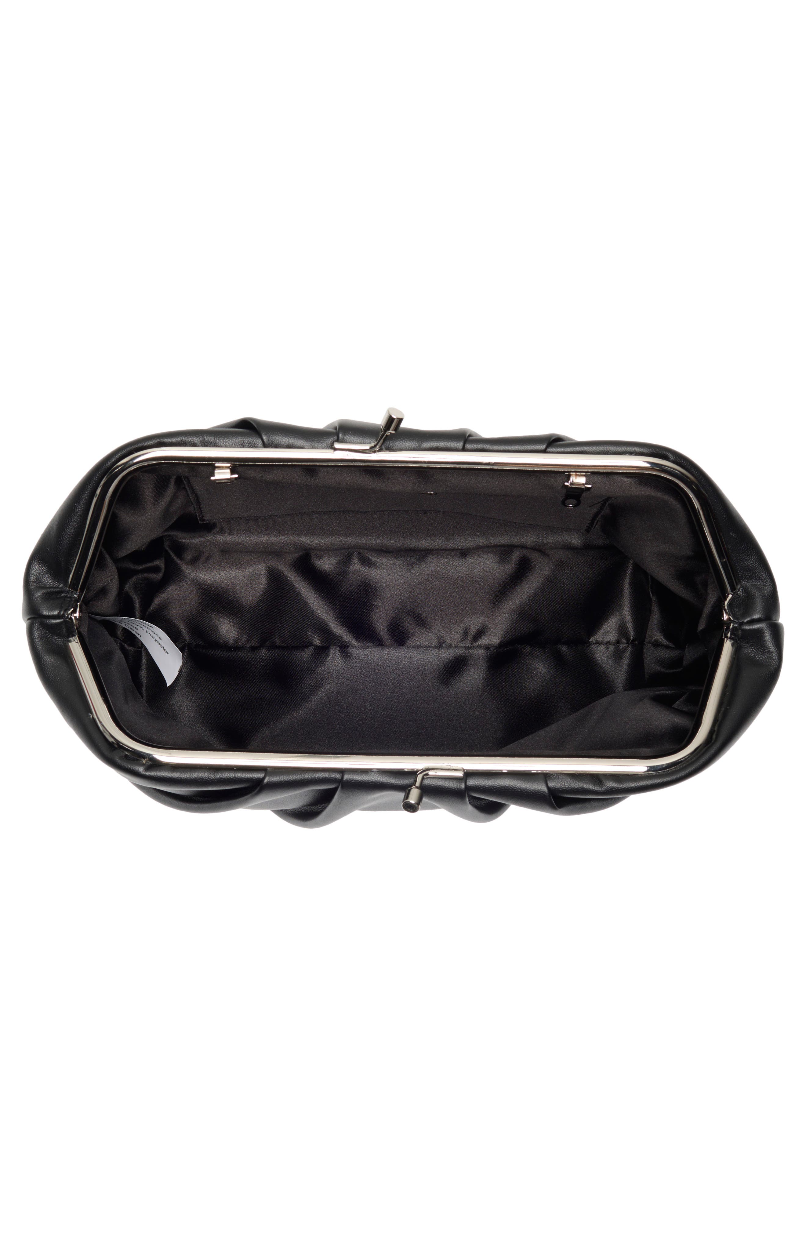 BCBG Pleated Frame Clutch, Alternate, color, Black